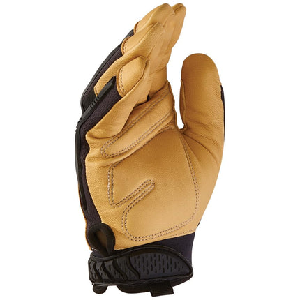 Klein Tools 60189 Gants de travail en cuir de qualité professionnelle avec protection des articulations et des doigts, renfort du pouce, dos en maille, très grand