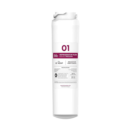 Remplacement du filtre à eau Brio MSWF. Compatible avec GE MSWF, 101820A, 101821B, MSWF3PK et MSWFDS, NSF 42, 53, 372 et 401