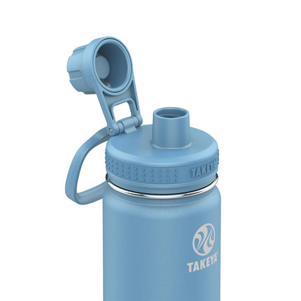 TAKEYA Actives 24 oz Vacuum Insulated Stainless Steel Water Bottle with Spout Lid, Premium Quality, Bluestone