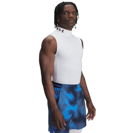 Under Armour UA HG Armour Comp Mock SL - Sleeveless - Tops - White/Black - Size: LG