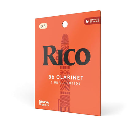 D’Addario Woodwinds - Rico Bb Clarinet Reeds - Reeds for Bb Clarinet - Crafted for Beginners, Students, Educators - Strength 3.5, 3-pack
