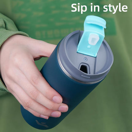 Gobelet Konokyo avec couvercle, tasse de voyage de 473 ml pour café, double paroi sous vide en acier inoxydable, tasse thermique en métal, bouteille d'eau isotherme, bleu marine