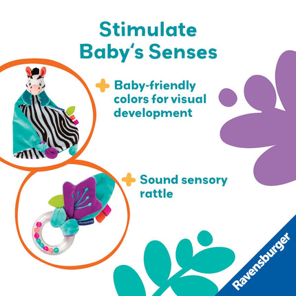 Ravensburger Play+ My First Snuggle Friend – Zebra | Cozy Comfort & Sensory Play | Encourages Emotional Development
