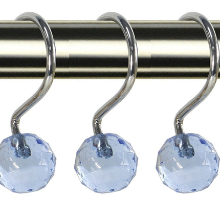 Ganchos de ducha de cristal Daniel's Bath & Beyond de 12 piezas, 50,8 x 81,3 cm/50,8 x 50,8 cm/40,6 x 50,8 cm, turquesa, pieza