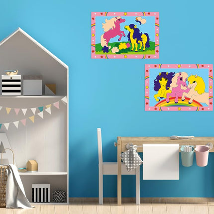 Ravensburger - CreArt Junior Series: Horses, Paint by Number Kit, Contains Two Pre-Printed Boards, a Brush, Colors, Creative Game for Boys and Girls 5+ Years