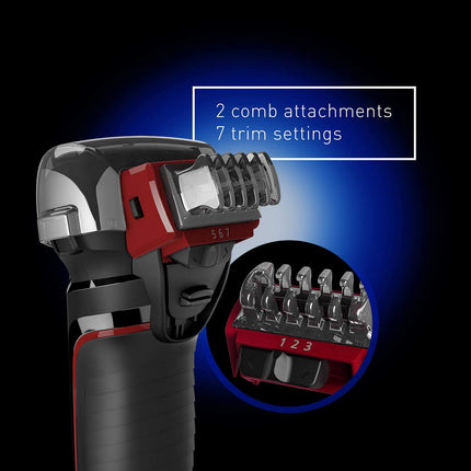 Afeitadora húmeda y seca híbrida Panasonic, recortadora y perfiladora con dos accesorios de recorte ajustables, recortadora de precisión emergente y tecnología de sensor de afeitado – Maquinilla de afeitar inalámbrica para hombres - ES-LL41-K (Negro)