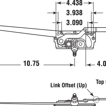 Prime-Line Products TH 23076 Entrygard Dual Arm Operator with Stud Bracket, Left Hand