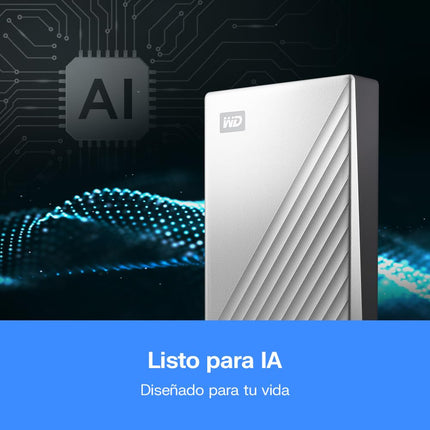WD 5TB My Passport Ultra for Mac, portable external hard drive, USB-C, Mac Compatible, portable external storage, software with defense against ransomware, backup and password protection, Silver