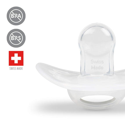 Sucette Medela Baby | Nouveau-né 0-2 Mois | Lot de 2 | Comprend un étui de stérilisation | Sans silicone et sans BPA | Favorise la succion naturelle | Transparente
