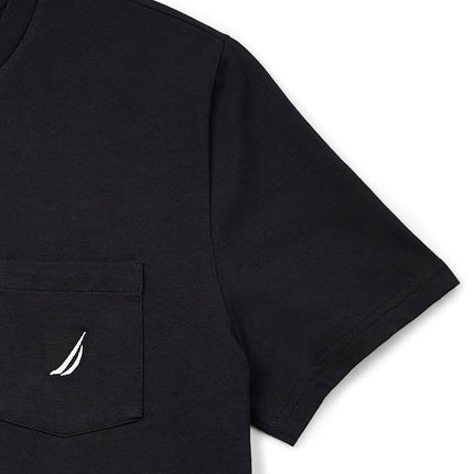 Nautica Men's Big and Tall Solid Pocket T-Shirt, True Black, 1X