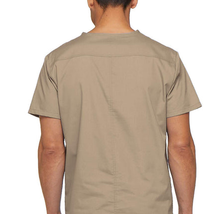 Hauts de gommage médicaux à col en V Dickies pour hommes, kaki, 5TG US