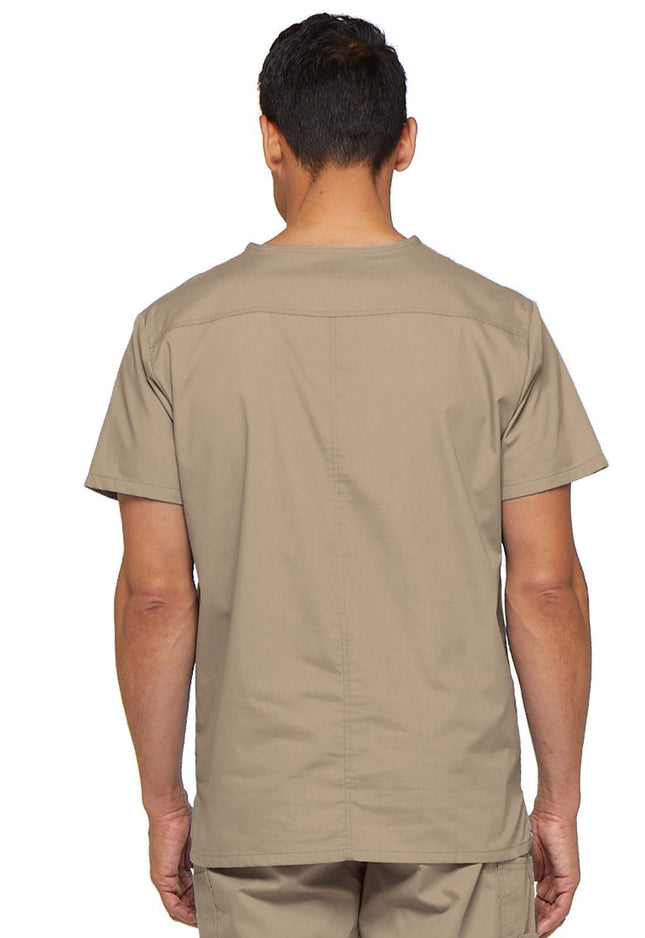 Hauts de gommage médicaux à col en V Dickies pour hommes, kaki, 5TG US