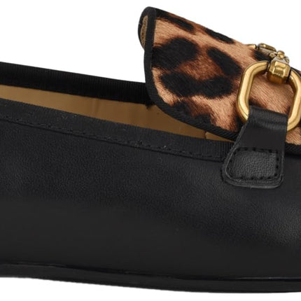 Nine West Women's Brayci Loafer, Black/Leopard Multi 004, 8 UK