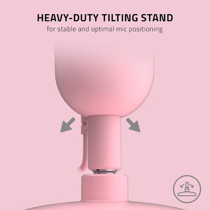 Razer Seiren Mini - USB Condenser Microphone for Streaming (Compact with Supercardioid Polar Pattern, Tiltable Stand, Integrated Shock Absorber) Quartz Pink