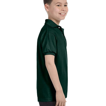 Polo en jersey Eco Smart à manches courtes pour garçons Hanes, vert forêt, TP