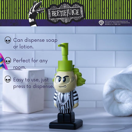 Beetlejuice Halloween Soap/Lotion/Hand Sanitizer Resin Pump Dispenser, 2.7 Ounces, (Officially Licensed Product) by Franco Collectibles
