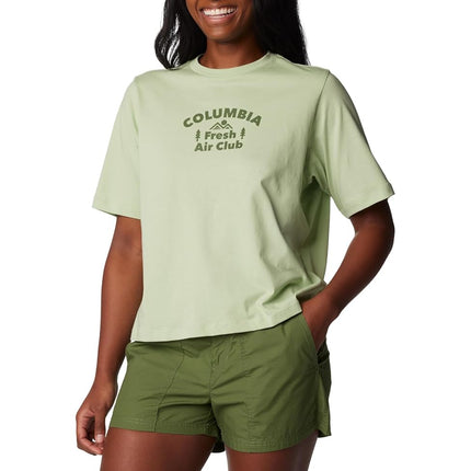 Columbia Women's North Cascades Relaxed Tee, Sage Leaf/Outdoors Club, Small