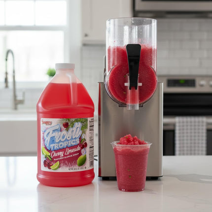 Snappy Frosti Tropics Cherry Limeade Slushy Mix, Slushie Syrups for Machine, Granita Slushy Syrup, Slushie Mix For Frozen Drink Blender, 1/2 Gallon