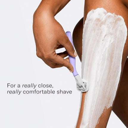 Flamingo Razors for Women, 1 Women's Razor Handle (Lilac), 13 Razor Five-Blade Refills, and 1 Shower Holder