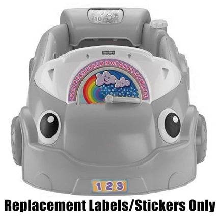Replacement Parts Laugh and Learn Car - Fisher-Price Laugh and Learn Crawl Around Car CDC78 and DJD09 ~ Replacement Stickers ~ Styles May Vary from Photo