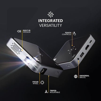 Kodak Ultra Mini Portable Projector -1080p HD Support Black LED DLP Rechargeable Pico Projector - 100" Display, Built-in Speaker - HDMI, USB and Micro SD - Compatible with iPhone iPad, Android
