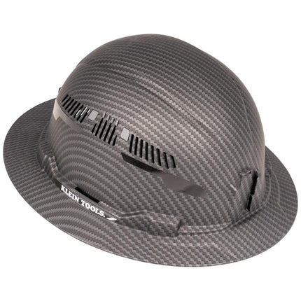 Klein Tools 60626 Hard Hat, Vented Full Brim Premium KARBN Design, Type 1 Class C Hard Hat, 4-Point Ratchet Suspension, Medium