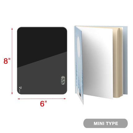 Small Glass Desktop Whiteboard with Clock, Mini Pure Glass Dry-Erase Black