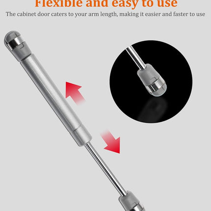 Hxchen 4Pcs Hydraulic Support Cabinet Hinge, 8 Inch 40N Soft Close Lid Supports & Buffer Telescopic Cabinet Door Gas Spring Glue Head Supports with Screws for Cabinet, Storage Box