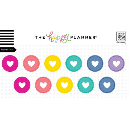 Discos expansores metálicos multicolor para Happy Planner 2022 de Me & My Big Ideas (11 discos, 1.75 pulgadas)