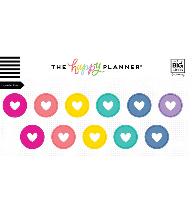 Me & My Big Ideas Happy Planner 2022 Disques d'extension métalliques multicolores (11 disques, 4,45 cm)
