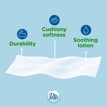 Puffs Plus Lotion Facial Tissues, 10 Cubes, 56 Tissues Per Box