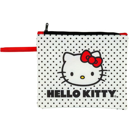 Franco Collectibles Hello Kitty Sac de plage/piscine étanche à pois pour maillot de bain, maquillage, articles de toilette (produit sous licence officielle)