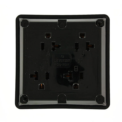 Leviton 21254-E, 20 A, 125 V, série industrielle de qualité ultra robuste, réceptacle 4-en-1, lame droite, mise à la terre, noir