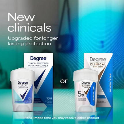 Degree Women Clinical Protection Anti-Perspirant Deodorant Shower Clean 1.70 oz