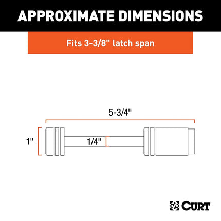 CURT 23523 Chrome Trailer Tongue Coupler Lock, 1/4-Inch Pin Diameter, Up to 3-3/8-Inch Span