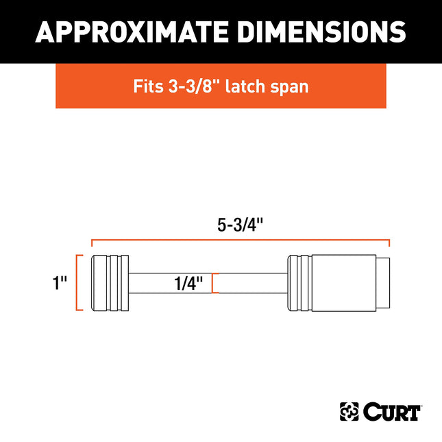 CURT 23523 Chrome Trailer Tongue Coupler Lock, 1/4-Inch Pin Diameter, Up to 3-3/8-Inch Span
