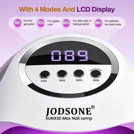 JODSONE UV LED Nail Lamp, 320W Nail Dryer for Gel Polish, High-Power Gel Nail Lamp with 72 Light Beads, Led Nail Light with Automatic Sensor & 4 Timers