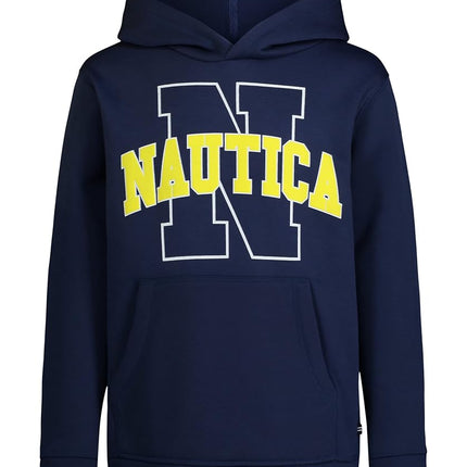 Sudadera con capucha de forro polar de manga larga para niños Nautica, cómoda, ajuste relajado, azul, 4T