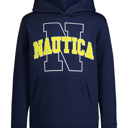 Nautica Boys' Long Sleeve Fleece Pullover Hoodie, 