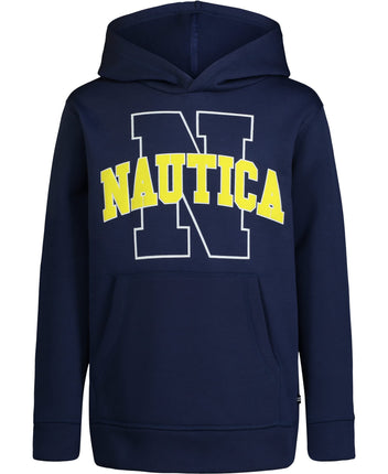 Nautica Boys' Long Sleeve Fleece Pullover Hoodie, 