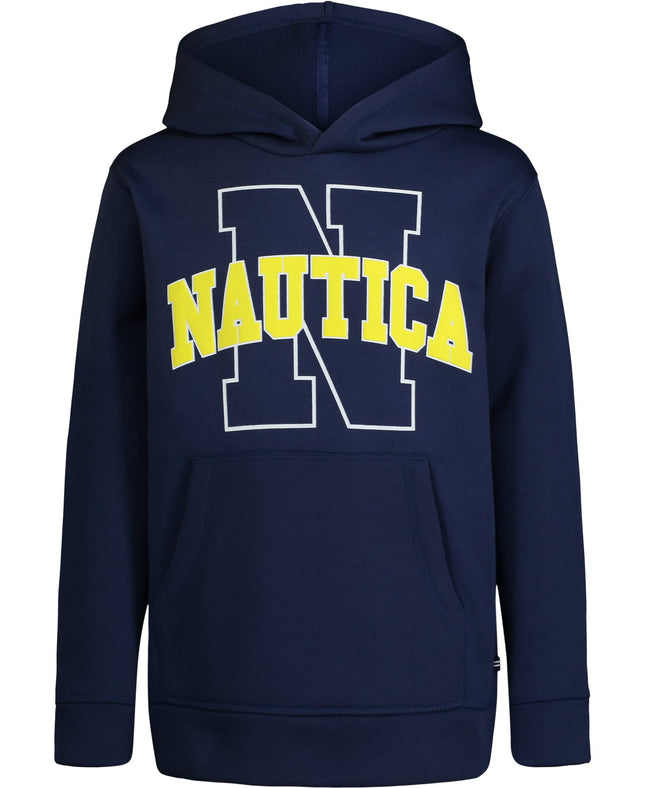 Nautica Boys' Long Sleeve Fleece Pullover Hoodie, 