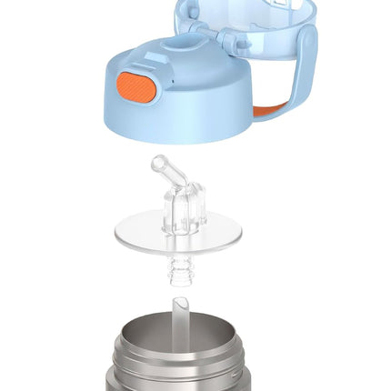 Botella de agua THERMOS FUNTAINER con pajita - 355 ml - Botella de agua infantil de acero inoxidable con aislamiento al vacío con tapa, Diseño de Construcción