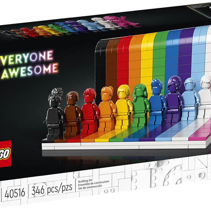 LEGO Everyone is Awesome 40516 Building Kit, 11 Monochrome LEGO Minifigures Rainbow Backdrop