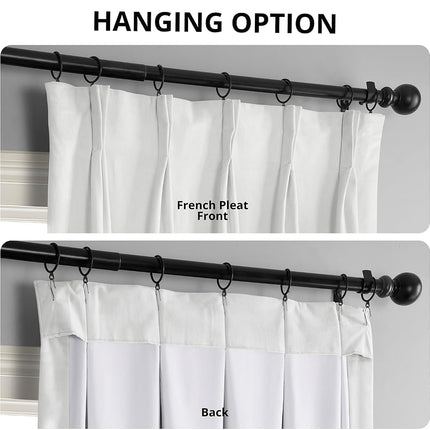 HPD Half Price Drapes Velvet Blackout Curtains/Drapes - 108 Inches Long 1 Panel Blackout Curtain Signature Pleated for Living Room & Bedroom - 25W X 108L, Primary White