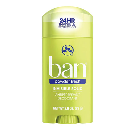 ((6 Pack)) - Ban Antiperspirant Deodorant, Invisible Solid, Powder Fresh, 80ml Bottles (Pack Of 6)