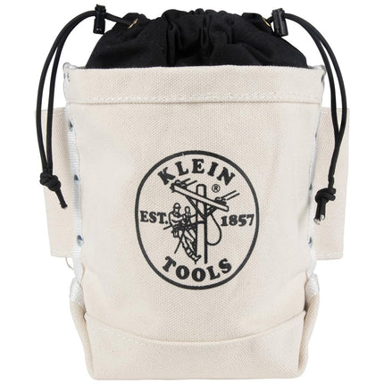 Klein Tools 5416TC Tool Bag, Top Closing Bolt Bag with 3-Inch Drawstring, Load Rated with Tunnel Connect, 5 x 10 x 9-Inch