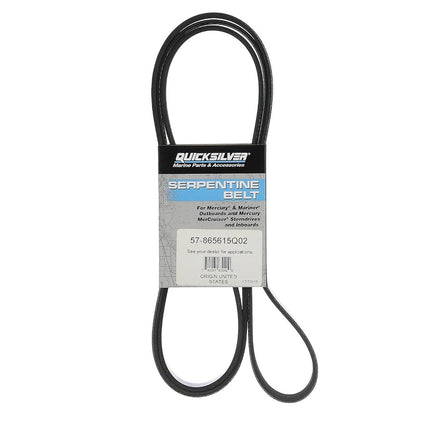 Quicksilver Serpentine Belt 865615Q02-2, 285 mm Long - For Select MerCruiser 8.1S Engines and MerCruiser 496 Magnum Engines