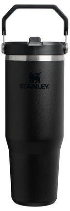 Vaso Stanley IceFlow 2.0 Flip Straw con Asa 30 oz | Tapa Giratoria y Pajita Abatible | Botella de Agua a Prueba de Fugas | Acero Inoxidable Aislado | Sin BPA | Negro 2.0