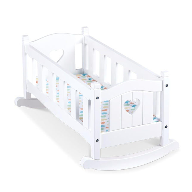 Melissa & Doug Mine to Love Wooden Play Cradle for Dolls, Stuffed Animals - White (10.2�H x 18.8�W x 20.7�L Assembled)