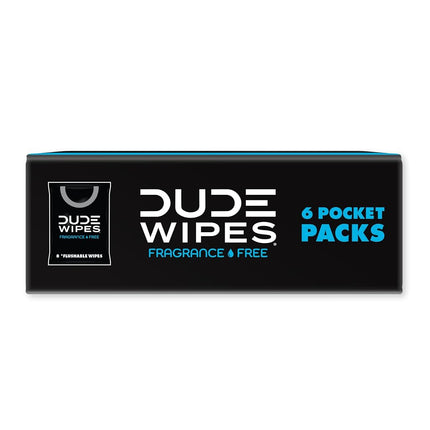 DUDE Wipes Unscented Pocket Packs - Travel Wipes - 12 Packs of 8 (96 Count) - On-The-Go Adult Flushable Wipes for Sensitive Skin - Infused with Vitamin E and Aloe - Septic and Sewer Safe